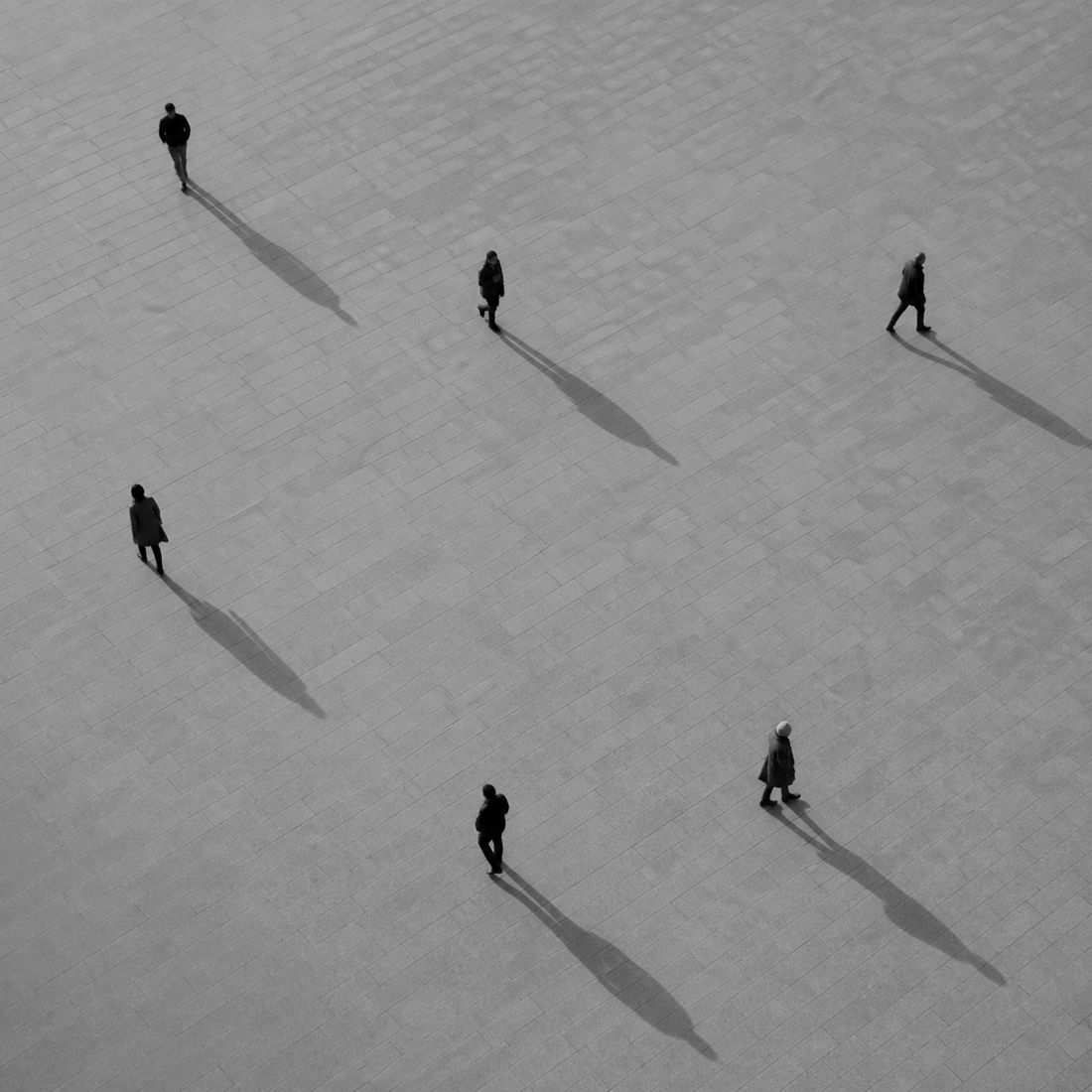 People walking, seen from above